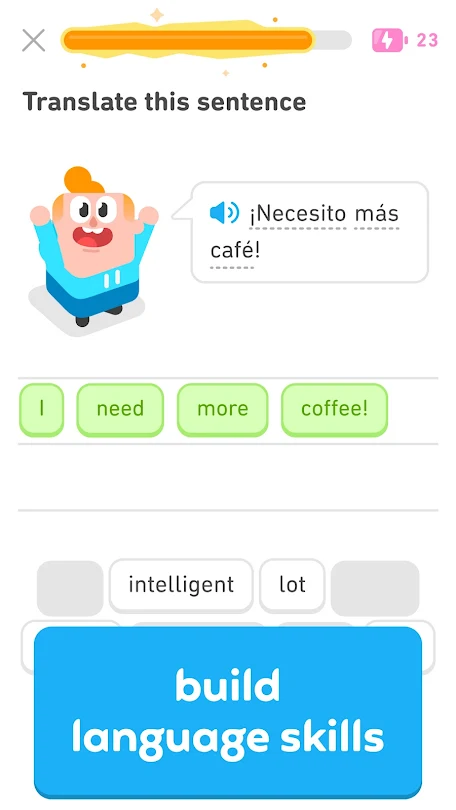 Duolingo capture d'écran 1
