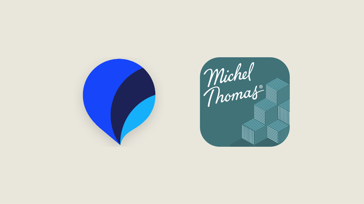 The Pimsleur and Michel Thomas app icons side by side.